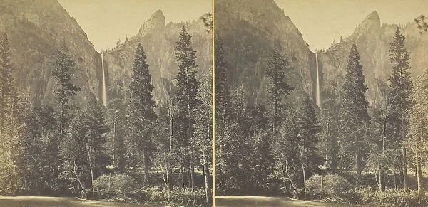 Pohono, or the Bridal Veil, 900 feet, Yosemite Valley, Mariposa County, Cal. 1867