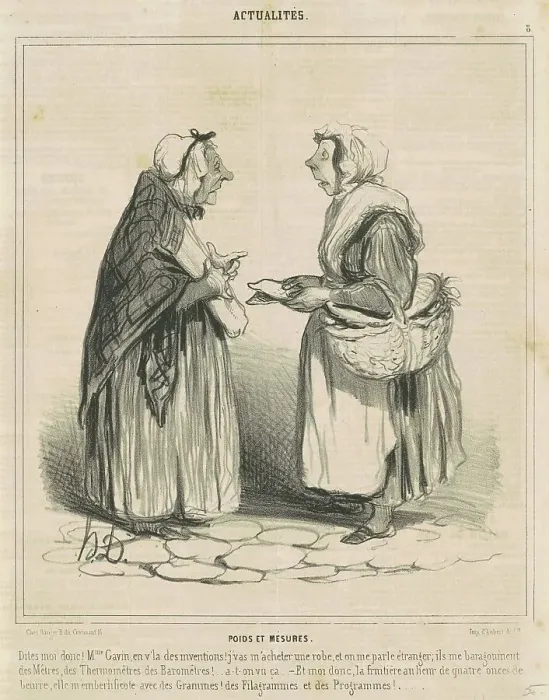 Framed Print : Poids et mesures, 19th century. Creator: Honore Daumier Framed Print : Poids et mesures, 19th century. Creator: Honore Daumier