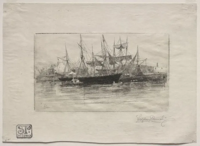Framed Print : Point Breeze Oil Wharves, 1880. Creator: Stephen Parrish (American, 1846-1938) Framed Print : Point Breeze Oil Wharves, 1880. Creator: Stephen Parrish (American, 1846-1938)