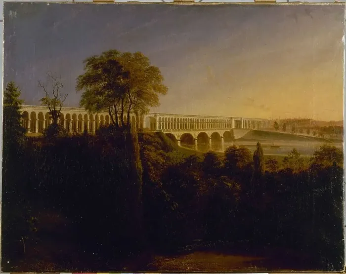 Framed Print : Point-du-Jour Bridge, in Auteuil, between 1795 and 1881. Creator: Francois-Edme Ricois Framed Print : Point-du-Jour Bridge, in Auteuil, between 1795 and 1881. Creator: Francois-Edme Ricois