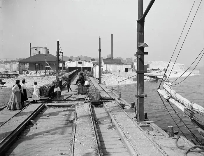 Framed Print : Point oyster houses, Biloxi, Miss. c1906. Creator: Unknown Framed Print : Point oyster houses, Biloxi, Miss. c1906. Creator: Unknown