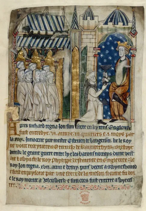 Framed Print : The poisoning of King John, 13th century. Artist: Anonymous Framed Print : The poisoning of King John, 13th century. Artist: Anonymous