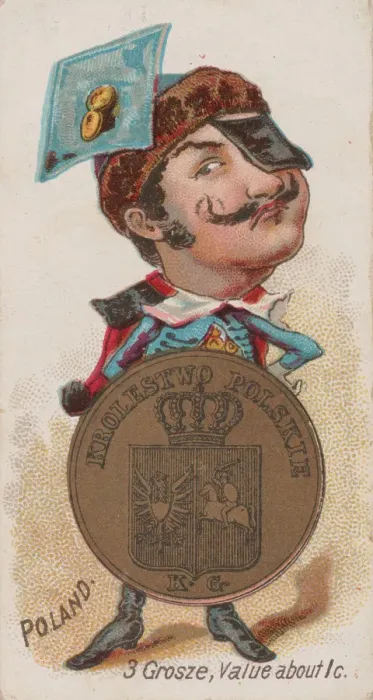 Framed Print : Poland, 3 Grosze, from the series Coins of All Nations (N72 Framed Print : Poland, 3 Grosze, from the series Coins of All Nations (N72