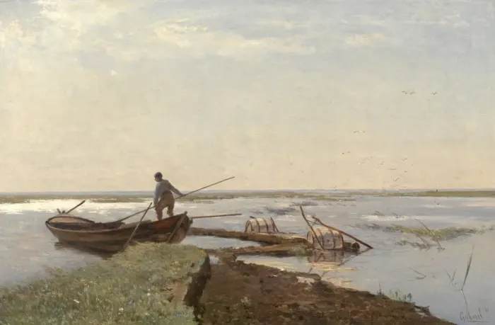 Framed Print : Polder Landscape, 1880s. Artist: Gabriel, Paul Joseph Constantin (1828-1903) Framed Print : Polder Landscape, 1880s. Artist: Gabriel, Paul Joseph Constantin (1828-1903)