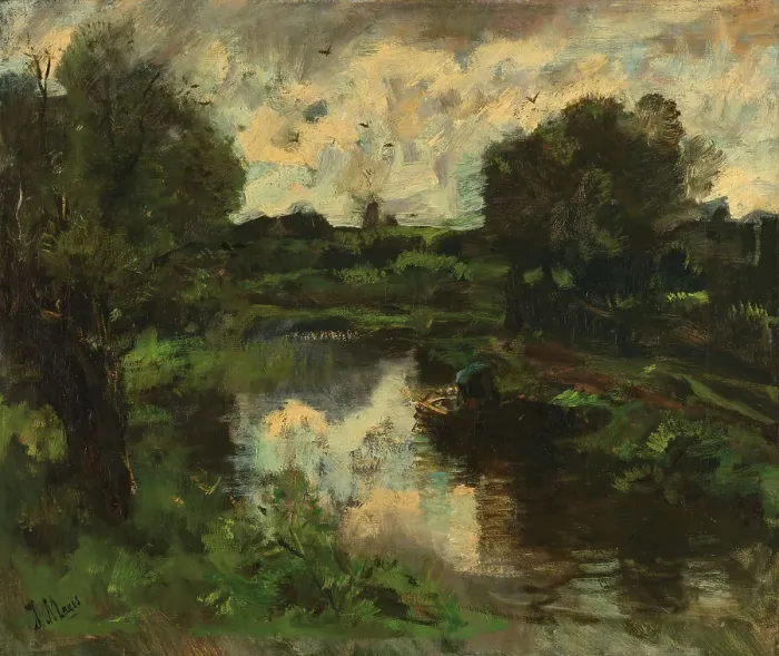 Framed Print : A Polder Landscape after a Thunderstorm, c.1892. Creator: Jacob Henricus Maris Framed Print : A Polder Landscape after a Thunderstorm, c.1892. Creator: Jacob Henricus Maris