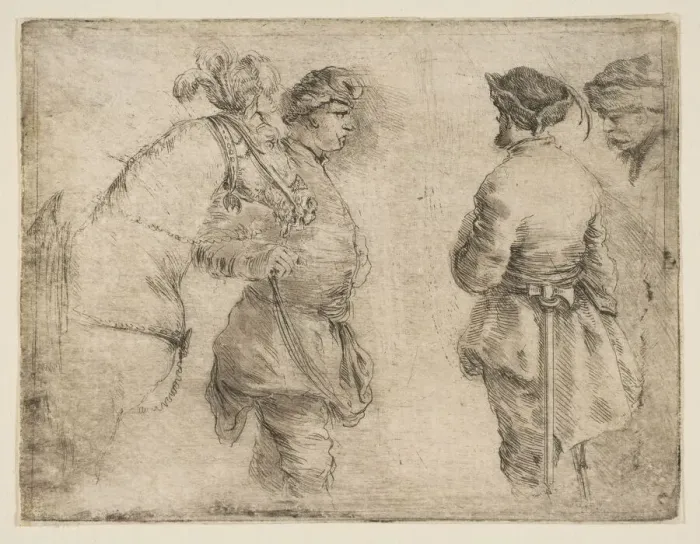 Framed Print : A Pole Leading a Horse by the Bridle and Speaking with Two Other Men, ca. 1662 Framed Print : A Pole Leading a Horse by the Bridle and Speaking with Two Other Men, ca. 1662