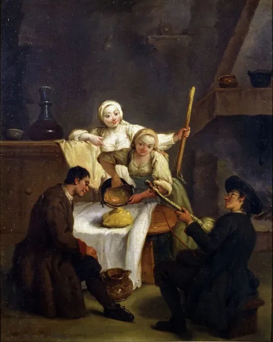 Framed Print : Polenta, 1735-1739. Creator: Longhi, Pietro (1701-1785) Framed Print : Polenta, 1735-1739. Creator: Longhi, Pietro (1701-1785)