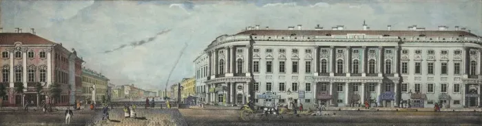 Framed Print : The Police Bridge with the Stroganov Palace. From the panorama of the Nevsky Prospekt, 1830. Artist: Ivanov, Ivan Alexeyevich (1779-1848) Framed Print : The Police Bridge with the Stroganov Palace. From the panorama of the Nevsky Prospekt, 1830. Artist: Ivanov, Ivan Alexeyevich (1779-1848)