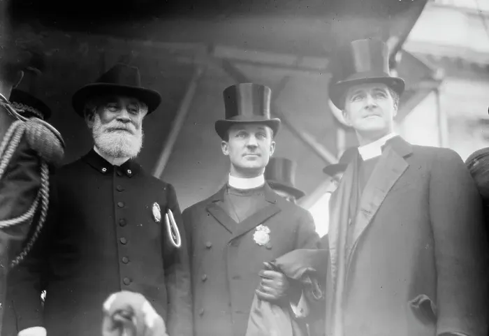 Framed Print : Police Chaplains - Blum - Stires - Genns. N.Y. between c1910 and c1915. Creator: Bain News Service Framed Print : Police Chaplains - Blum - Stires - Genns. N.Y. between c1910 and c1915. Creator: Bain News Service