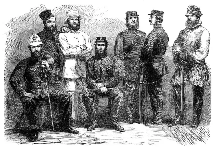 Framed Print : Police guard of the British Legation at Pekin, 1864. Creator: Frederick John Skill Framed Print : Police guard of the British Legation at Pekin, 1864. Creator: Frederick John Skill