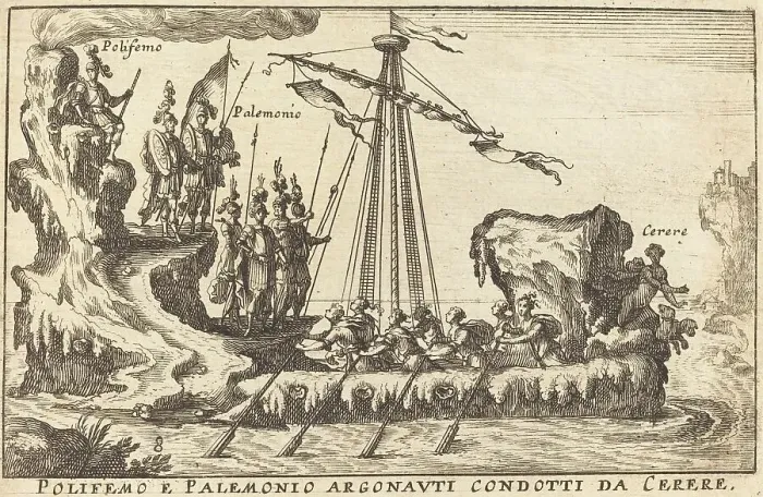 Framed Print : Polifemo e Palemonio Argonauti condotti da Cerere. Creator: Balthasar Moncornet Framed Print : Polifemo e Palemonio Argonauti condotti da Cerere. Creator: Balthasar Moncornet