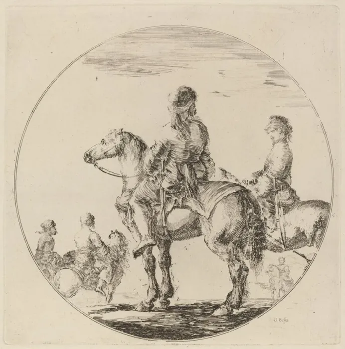 Framed Print : Two Polish Cavaliers. Creator: Stefano della Bella Framed Print : Two Polish Cavaliers. Creator: Stefano della Bella
