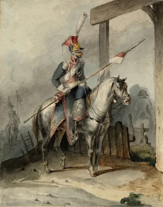 Framed Print : Polish chevauleger of the French Imperial Guard, ca 1808. Artist: Anonymous