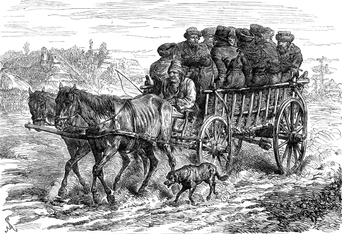 Framed Print : Polish Jews driving to market: a sketch on the Polish Russian frontier, 1880. Creator: Unknown Framed Print : Polish Jews driving to market: a sketch on the Polish Russian frontier, 1880. Creator: Unknown