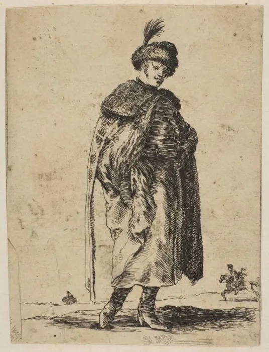 Framed Print : Polish man with a mustache wearing a fur coat and a hat with a feather, ca. 1648 Framed Print : Polish man with a mustache wearing a fur coat and a hat with a feather, ca. 1648