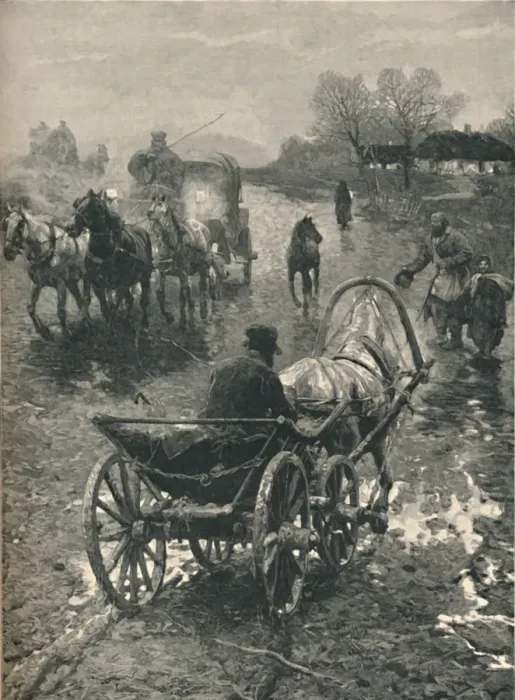 Framed Print : A Polish Village: November, 1886 Framed Print : A Polish Village: November, 1886