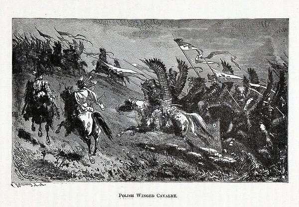 Polish Winged Cavalry, 1882. Artist: Knesing, Theodor (1840-?)