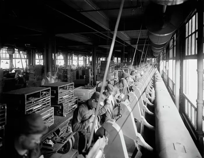 Framed Print : Polishing department, National Cash Register [Company], Dayton, Ohio, (1902?). Creator: Unknown
