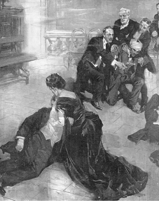 Framed Print : Political Assassination in England!: the Murder of Sir Curzon Wyllie... 1909. Creators: Unknown, Cyrus Cuneo Framed Print : Political Assassination in England!: the Murder of Sir Curzon Wyllie... 1909. Creators: Unknown, Cyrus Cuneo