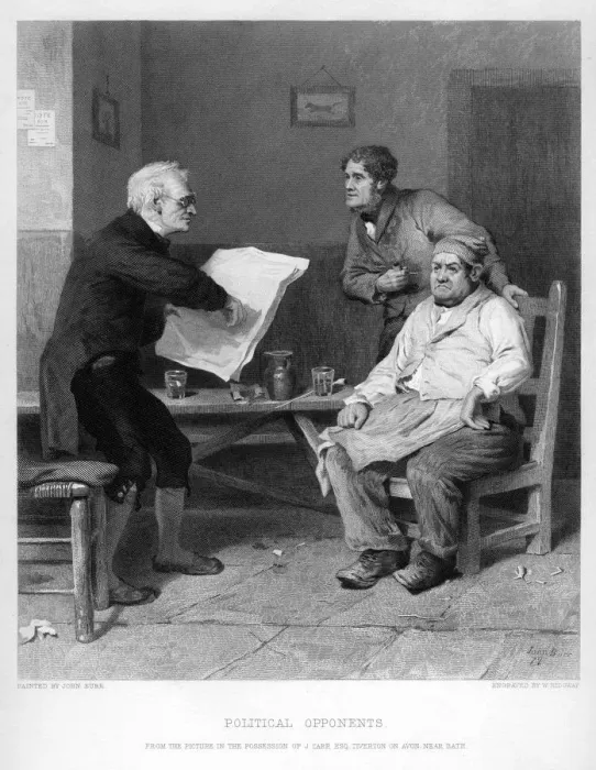 Framed Print : Political Opponents, c19th century. Artist: W Ridgeway Framed Print : Political Opponents, c19th century. Artist: W Ridgeway
