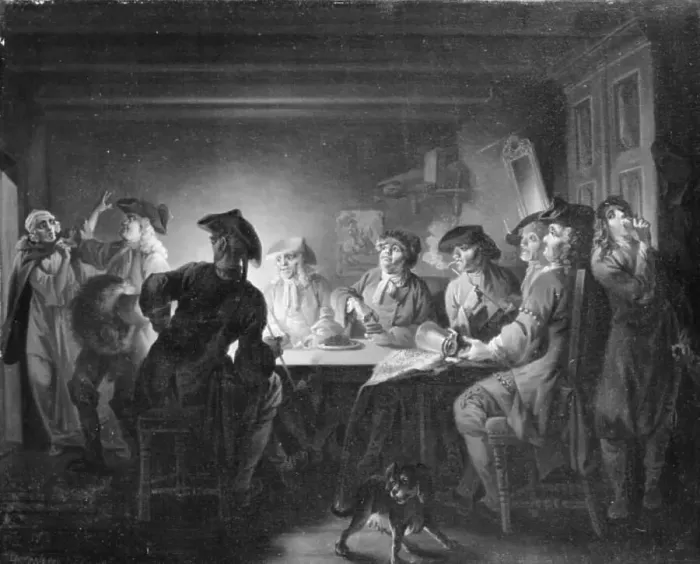 Framed Print : The Political Pitcher, Act II, Scene 2; Holberg Gallery, 1810-1828. Creator: Christian August Lorentzen Framed Print : The Political Pitcher, Act II, Scene 2; Holberg Gallery, 1810-1828. Creator: Christian August Lorentzen