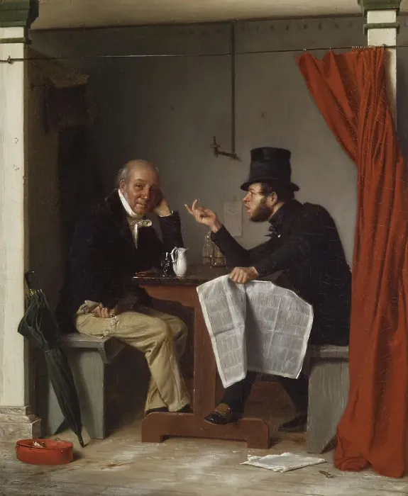 Framed Print : Politics in an Oyster House, 1848. Creator: Richard Caton Woodville Framed Print : Politics in an Oyster House, 1848. Creator: Richard Caton Woodville