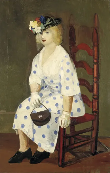Framed Print : The Polka Dot Dress, 1927. Creator: George Benjamin Luks Framed Print : The Polka Dot Dress, 1927. Creator: George Benjamin Luks