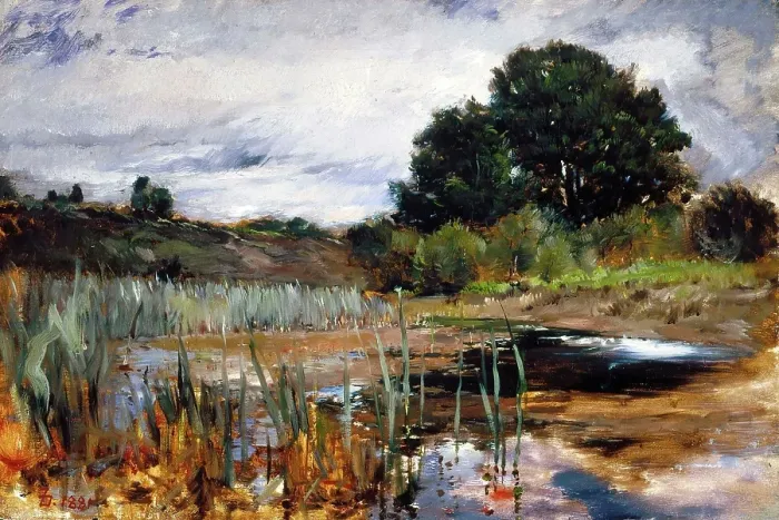 Framed Print : Polling Landscape, 1881. Creator: Frank Duveneck Framed Print : Polling Landscape, 1881. Creator: Frank Duveneck