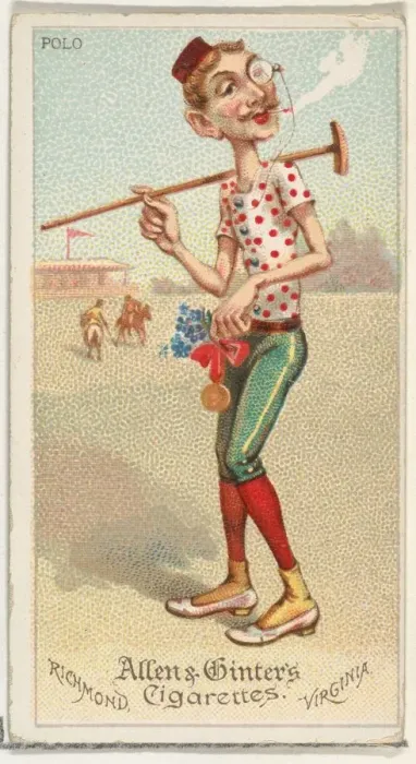 Framed Print : Polo, from Worlds Dudes series (N31) for Allen & Ginter Cigarettes, 1888 Framed Print : Polo, from Worlds Dudes series (N31) for Allen & Ginter Cigarettes, 1888