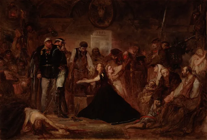 Framed Print : Polonia 1863 (Poland Enchained), 1864. Creator: Jan Matejko Framed Print : Polonia 1863 (Poland Enchained), 1864. Creator: Jan Matejko