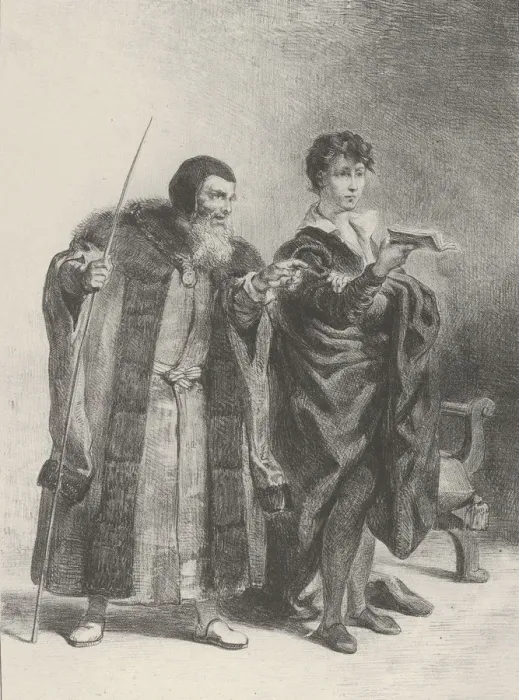 Framed Print : Polonius and Hamlet, 1834-43. 1834-43. Creator: Eugene Delacroix Framed Print : Polonius and Hamlet, 1834-43. 1834-43. Creator: Eugene Delacroix