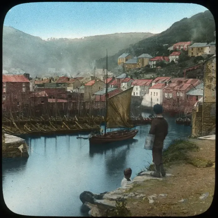 Framed Print : Polperro, Cornwall, late 19th or early 20th century. Artist: Church Army Lantern Department Framed Print : Polperro, Cornwall, late 19th or early 20th century. Artist: Church Army Lantern Department