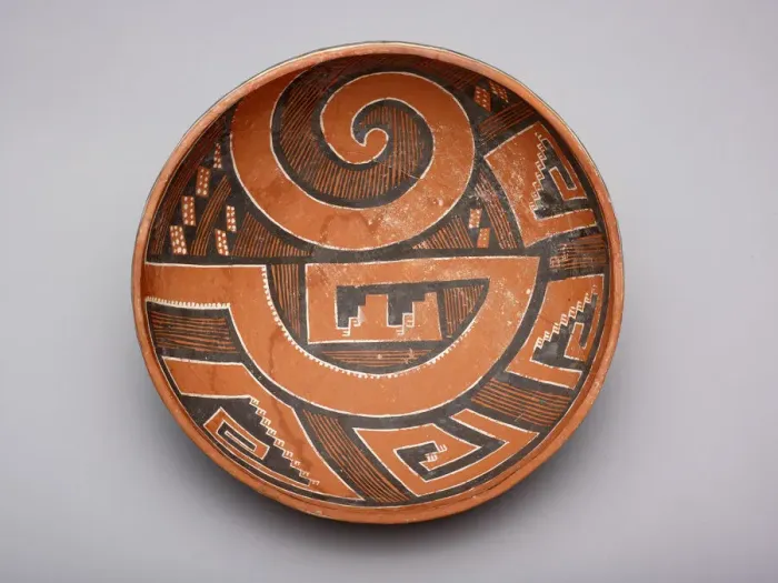 Framed Print : Polychrome Bowl with Abstract Geometric Motifs, 1000 / 1400. Creator: Unknown Framed Print : Polychrome Bowl with Abstract Geometric Motifs, 1000 / 1400. Creator: Unknown