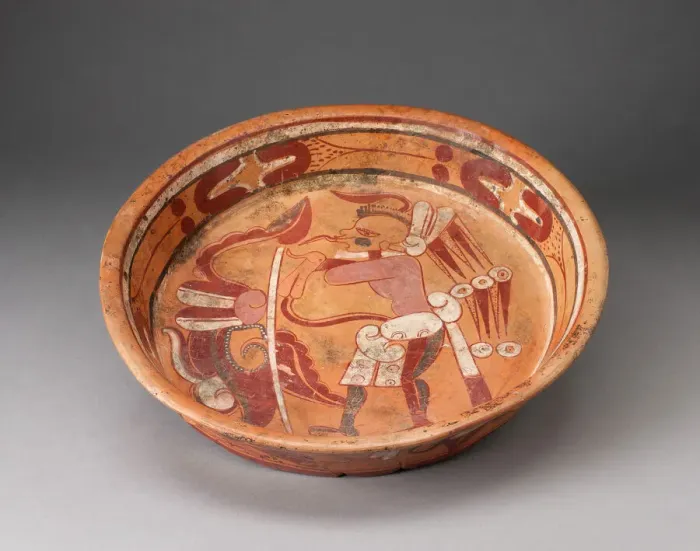 Framed Print : Polychrome Plate Depicting a Standing Figure with Ornate Speach-Scroll, A. D. 600 / 900 Framed Print : Polychrome Plate Depicting a Standing Figure with Ornate Speach-Scroll, A. D. 600 / 900