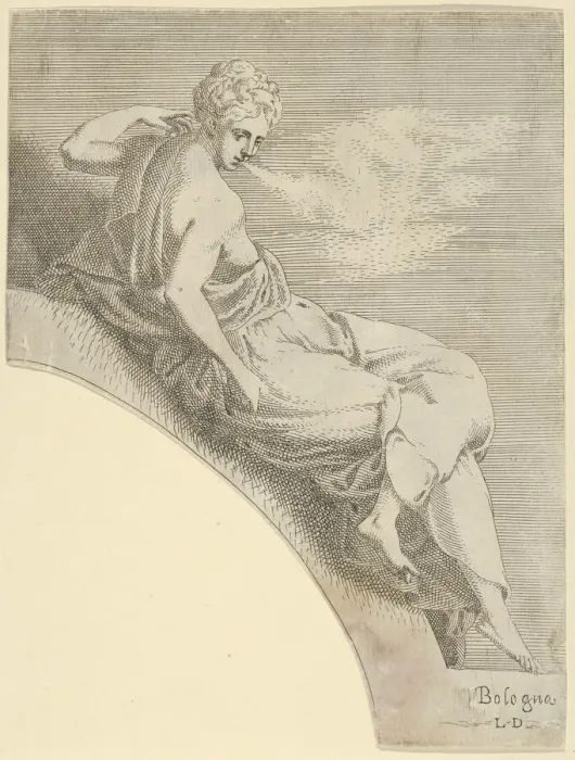 Framed Print : Polyhymnia, from the series Twelve Muses and Goddesses, ca. 1540-45. Creator: Leon Davent Framed Print : Polyhymnia, from the series Twelve Muses and Goddesses, ca. 1540-45. Creator: Leon Davent