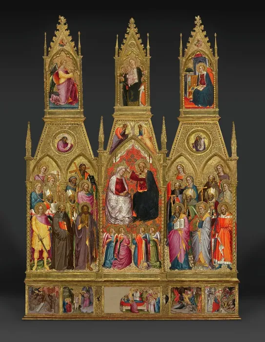 Framed Print : Polyptych with Coronation of the Virgin and Saints, about 1390s. Creator: Cenni di Francesco di Ser Cenni Framed Print : Polyptych with Coronation of the Virgin and Saints, about 1390s. Creator: Cenni di Francesco di Ser Cenni