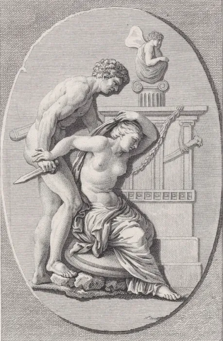 Framed Print : Polyxena, 1786. Creators: Jean Florent Defraine, Vincent Marie Langlois Framed Print : Polyxena, 1786. Creators: Jean Florent Defraine, Vincent Marie Langlois