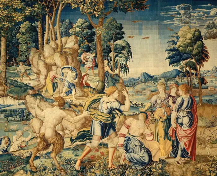 Framed Print : Pomona Surprised by Vertumnus and Other Suitors, 1535 / 40. Creator: Unknown Framed Print : Pomona Surprised by Vertumnus and Other Suitors, 1535 / 40. Creator: Unknown