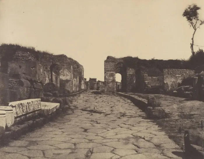 Framed Print : Pompeii, Pompeys Lane, Tomb Monument of Mamia, ca. 1853 Framed Print : Pompeii, Pompeys Lane, Tomb Monument of Mamia, ca. 1853