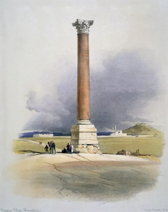 Framed Print : Pompeys Pillar, Alexandria, 19th century. Artist: David Roberts Framed Print : Pompeys Pillar, Alexandria, 19th century. Artist: David Roberts