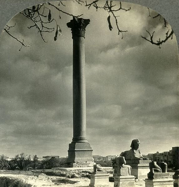 Pompeys Pillar, a Landmark for Sailors, and Sphinxes (Recently Unearthed), Alexandria