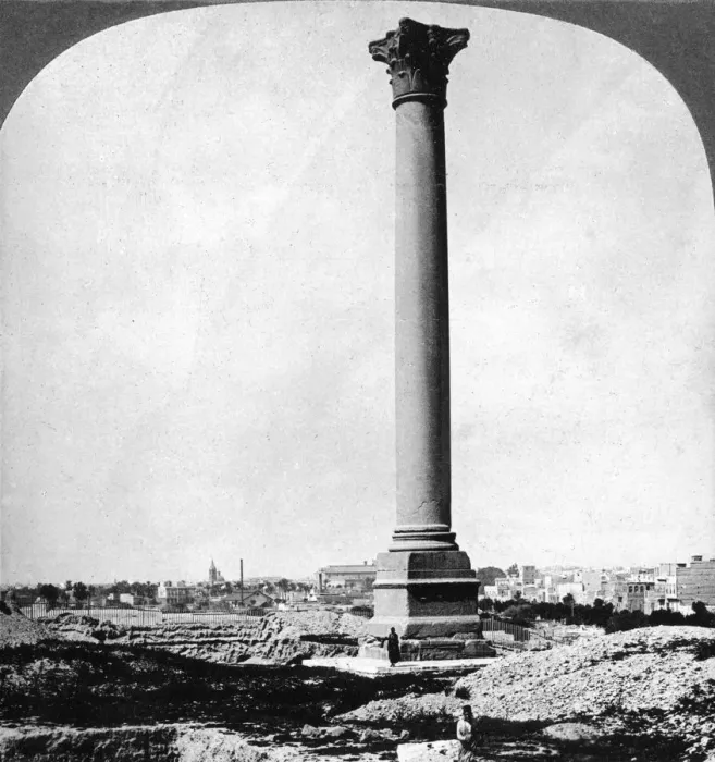 Framed Print : Pompeys Pillar, the sailors landmark, and modern Alexandria, Egypt, 1905. Artist: Underwood & Underwood Framed Print : Pompeys Pillar, the sailors landmark, and modern Alexandria, Egypt, 1905. Artist: Underwood & Underwood