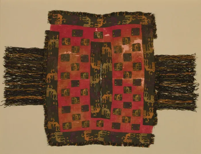 Framed Print : Poncho Displaying Contorted Figures, Peru, 100 B. C. / A. D. 200. Creator: Unknown Framed Print : Poncho Displaying Contorted Figures, Peru, 100 B. C. / A. D. 200. Creator: Unknown