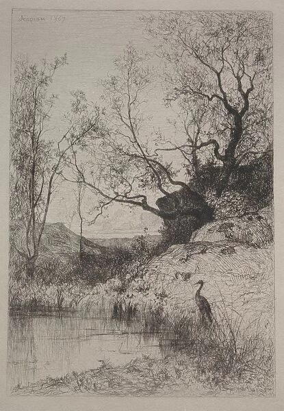 A Pond, 1867. Creator: Adolphe Appian (French, 1818-1898)