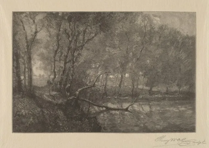 Framed Print : The Mill Pond, 1902. Creator: Henry Wolf Framed Print : The Mill Pond, 1902. Creator: Henry Wolf
