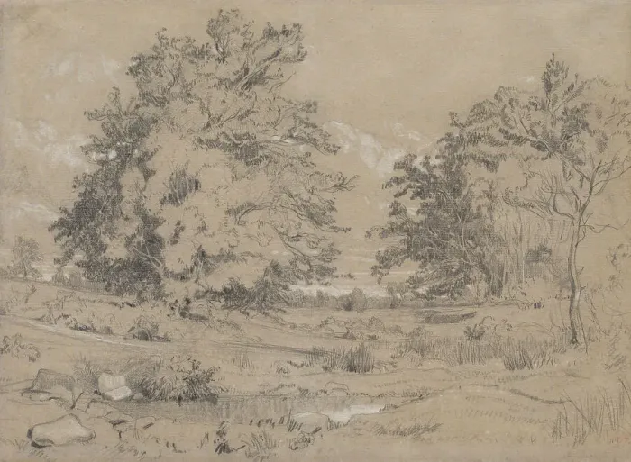 Framed Print : A Pond In The Forest, c1840. Creator: Constant Troyon Framed Print : A Pond In The Forest, c1840. Creator: Constant Troyon