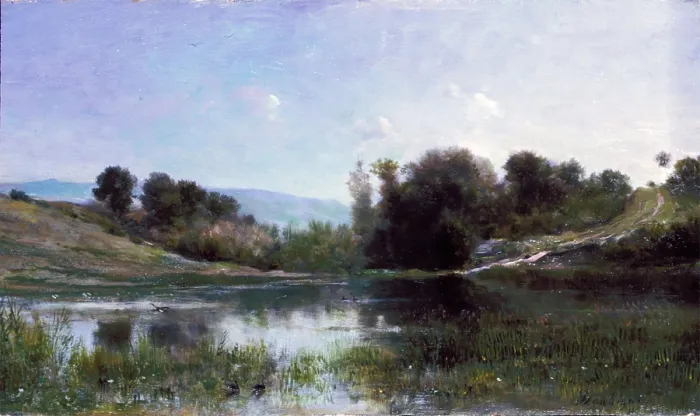 Framed Print : Pond at Gylieu, between 1854 and 1869. Creator: Charles Francois Daubigny Framed Print : Pond at Gylieu, between 1854 and 1869. Creator: Charles Francois Daubigny