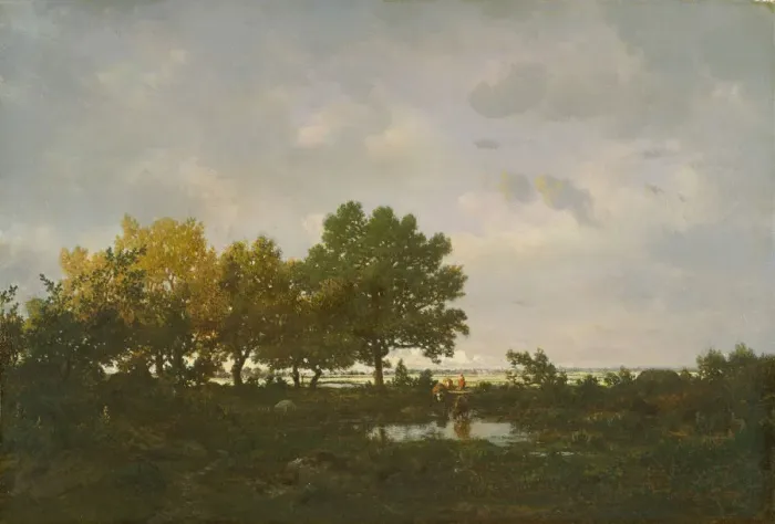 Framed Print : The Pond (La Mare), 1855. Creator: Theodore Rousseau Framed Print : The Pond (La Mare), 1855. Creator: Theodore Rousseau