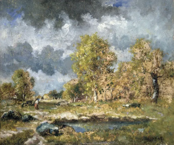 Framed Print : The Pond, mid-19th century. Artist: Narcisse Virgile Diaz de la Pena Framed Print : The Pond, mid-19th century. Artist: Narcisse Virgile Diaz de la Pena