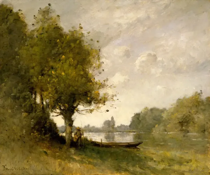 Framed Print : A Pond near Nangis, 1880-95. Creator: Paul-Desire Trouillebert Framed Print : A Pond near Nangis, 1880-95. Creator: Paul-Desire Trouillebert